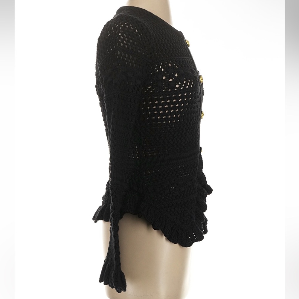 L'Agence Kiva Black Crochet Cardigan NWOT - Picture 7 of 10